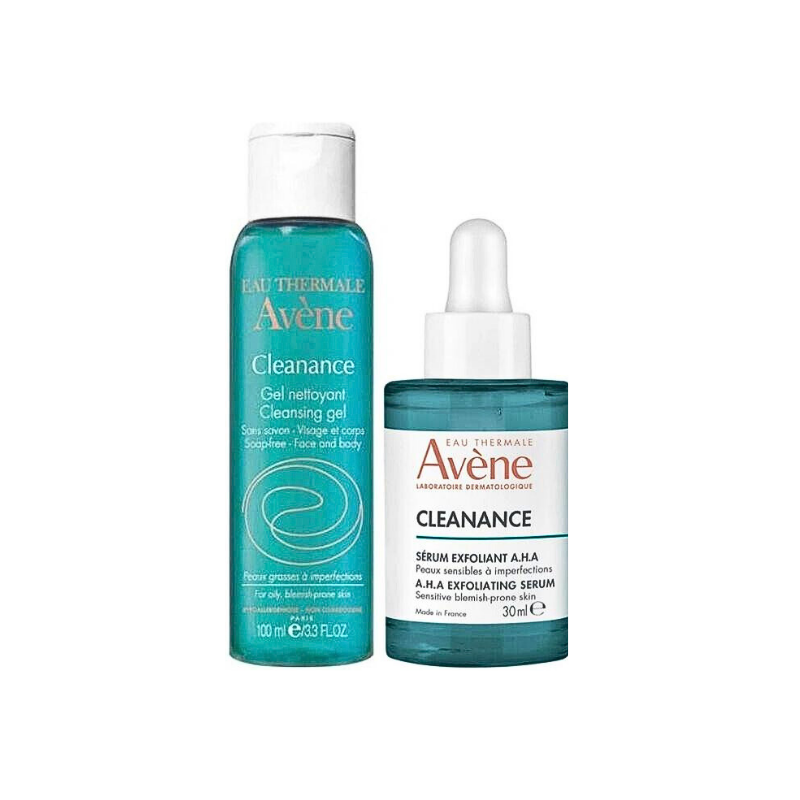 Avene Cleanance A.H.A Exfoliating Serum 30 ml + Cleanance Cleansing Gel 100 ml Hediyeli Bakım Kiti -1