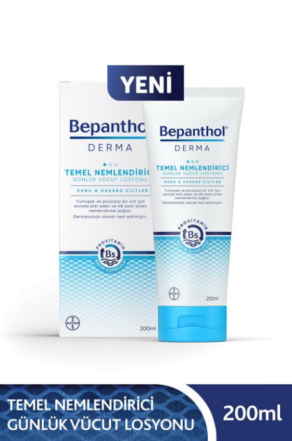 Bepanthol Derma Temel Nemlendirici Kuru Hassas Ciltler Losyon 200 ml -1