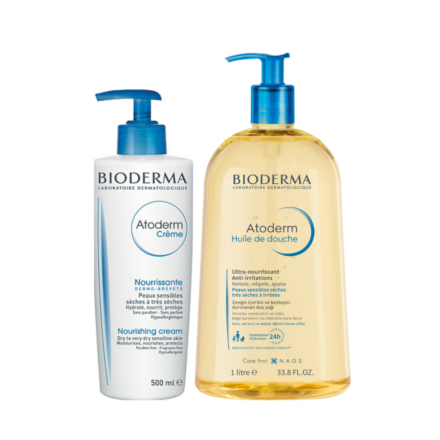 Bioderma Atoderm Shower Oil + Atoderm Cream 500 ml -1