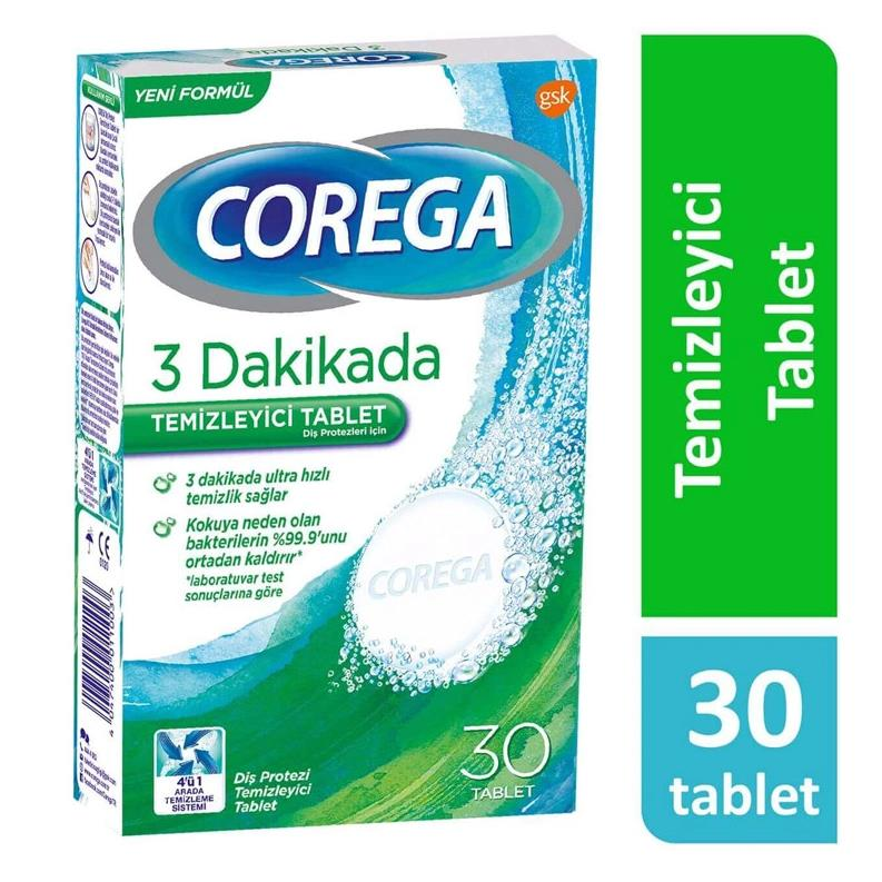Corega Diş Protezi Temizleyici 30 Tablet -1