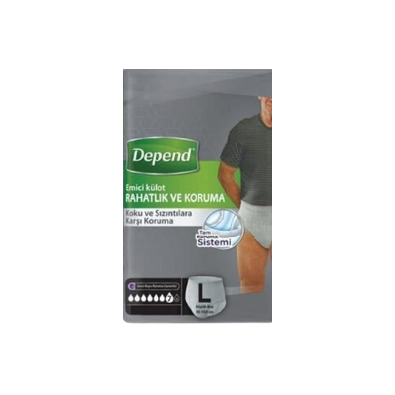 Depend Erkek Emici Külot L Beden 10 Adet -1