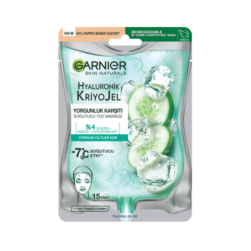 Garnier Hyaluronik Kriyojel Yorgunluk Karşıtı Soğutucu Yüz Maskesi 27 gr -1