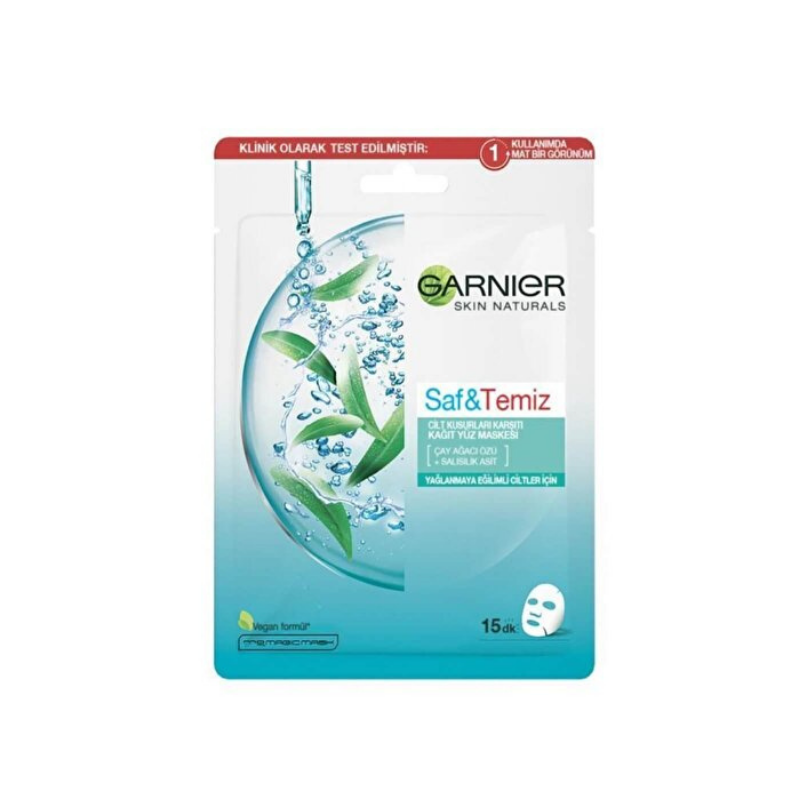 Garnier Saf&temiz Cilt Kusurları Karşıtı Kağıt Yüz Maskesi 23 gr -1