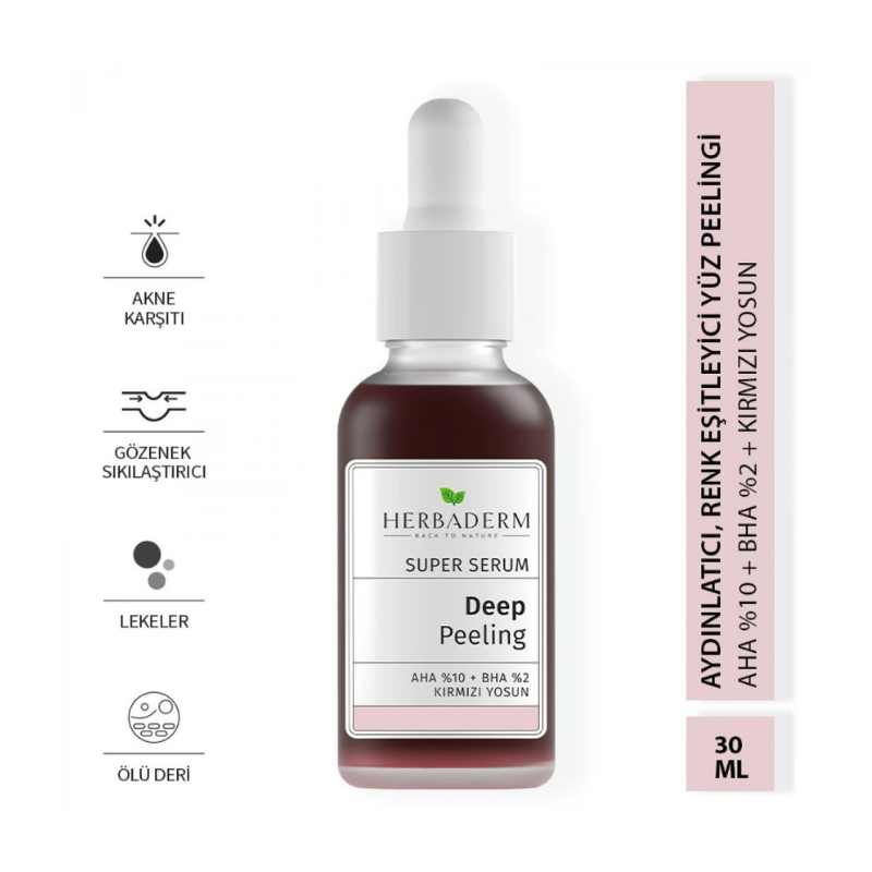Herbaderm Super Serum Deep Kırmızı Peeling 30 ml -1