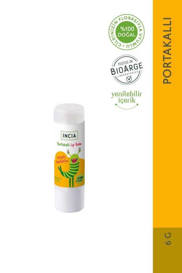 Incia Kids Lip Balm Dudak Besleyici Portakal 6 gr -1
