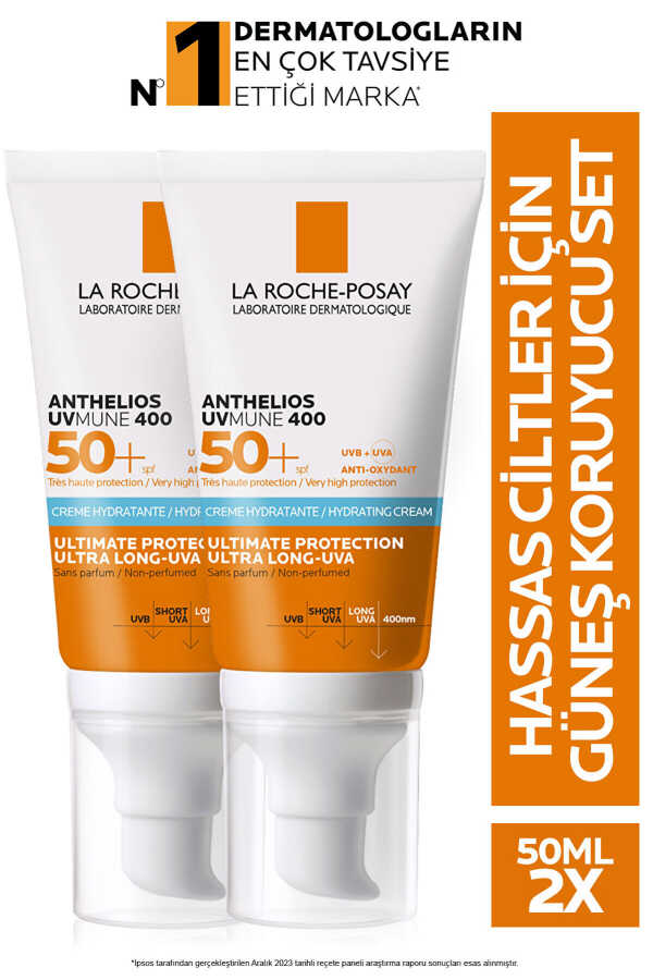 La Roche Posay Anthelios UVMune SPF50+ Nemlendirici Güneş Kremi 50 ml x 2 Adet -1