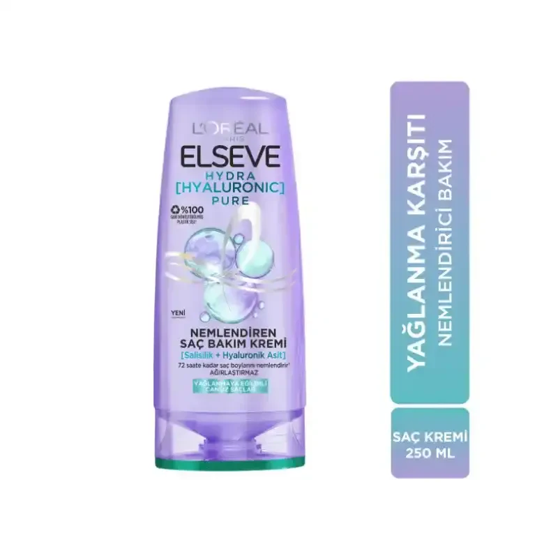 Loreal Elseve Hydra [Hyaluronic] Pure Nemlendiren Saç Bakım Kremi 250 ml -1