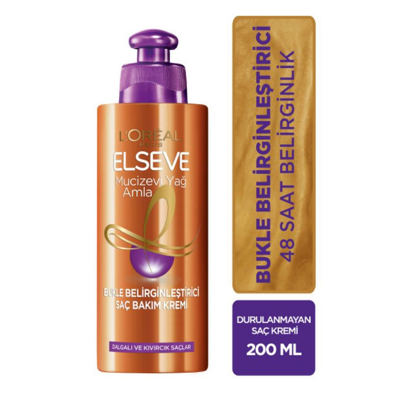 Loreal Elseve Mucizevi Amla Yağı Bukle Belirginleştirici Saç Bakım Kremi 200 ml -1