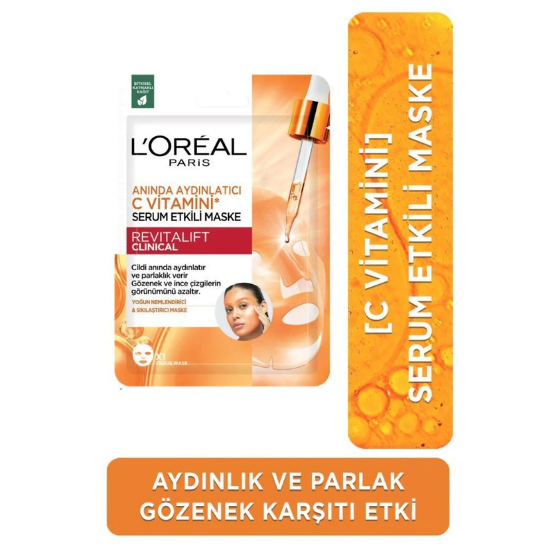 Loreal Paris Revitalift Clinical Anında Aydınlatıcı C Vitamini Serum Etkili Maske -1