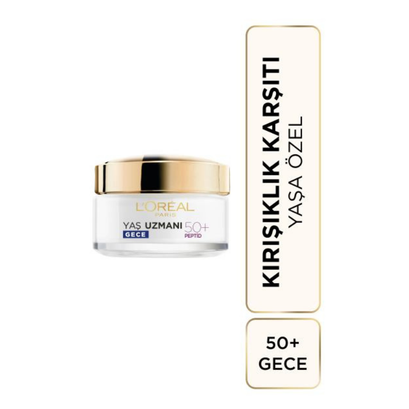 Loreal Paris Yaş Uzmanı 50+ Kırışıklık Karşıtı Yenileyici Gece Kremi 50 ml -1