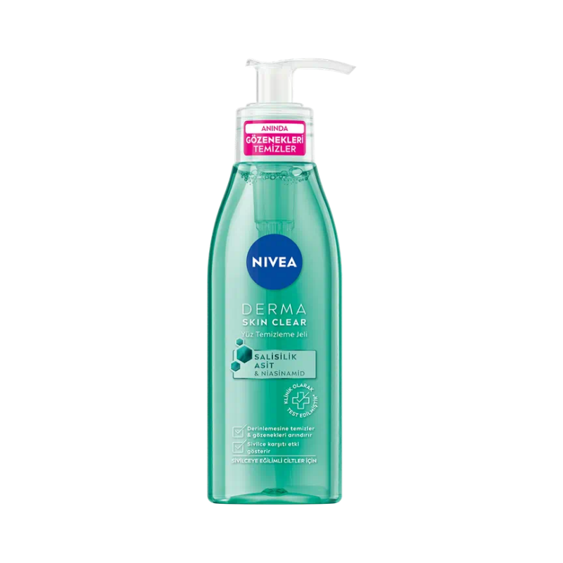 Nivea Derma Skin Clear Sivilce Karşıtı Yüz Temizleme Jeli 150 ml -1