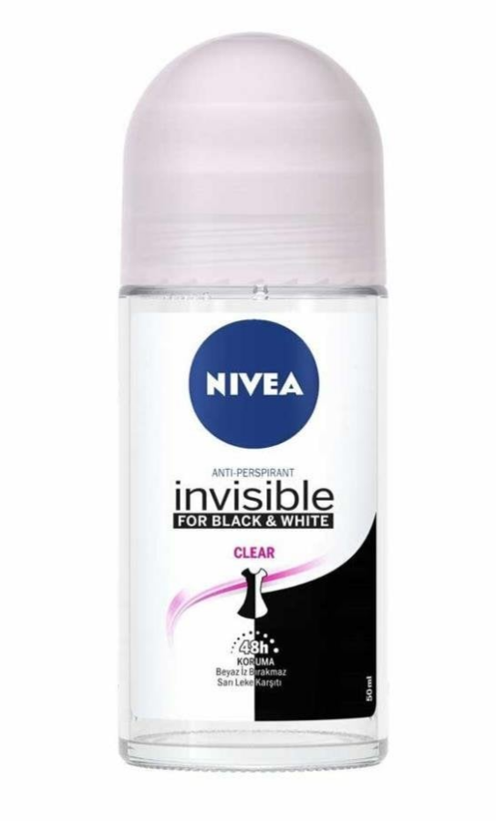 Nivea Roll-On Kadın Invisible Black&White Clear 50ml -1