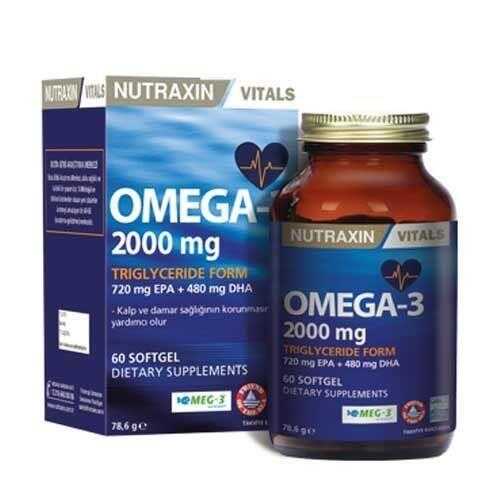 Nutraxin Omega 3 Balık Yağı 2000 mg 60 SoftGel -1