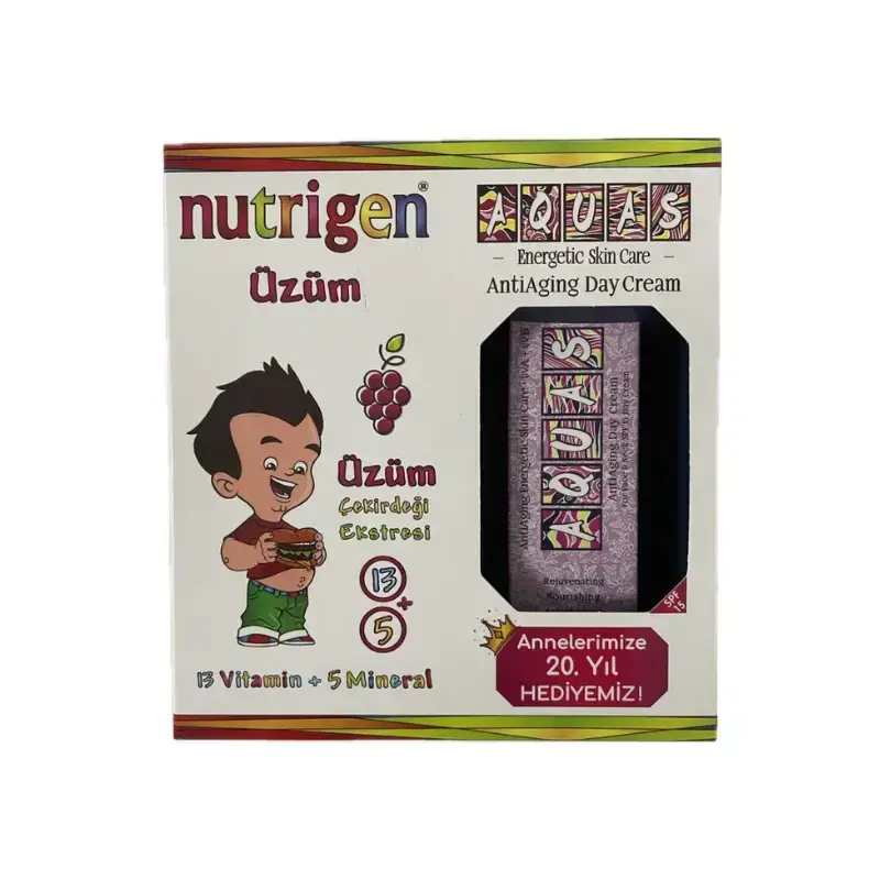 Nutrigen Üzüm Şurup 200 ml + Aquas AntiAging Day Cream Hediyeli Paket -1