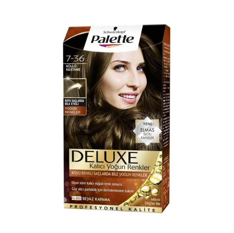 Palette Deluxe 7-36 Yoğun Küllü Kestane Saç Boyası -1