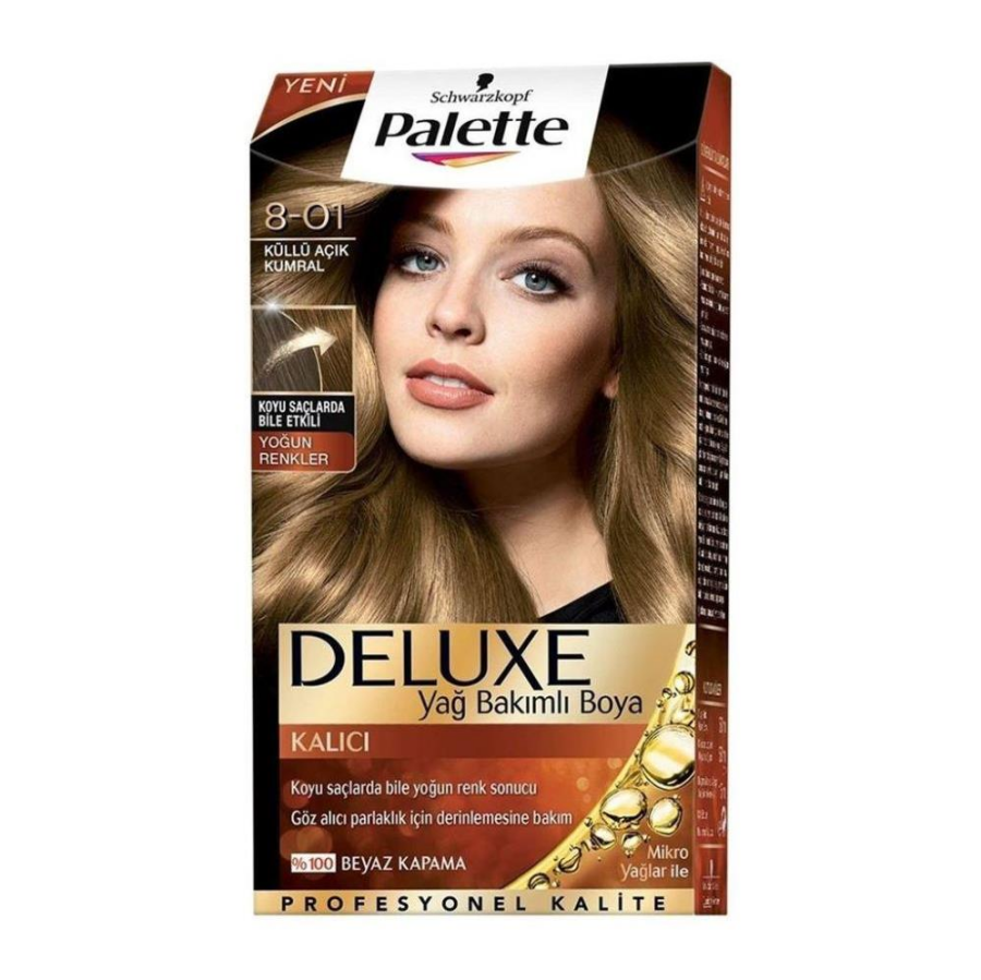 Palette Deluxe 8-01 Küllü Açık Kumral Saç Boyası -1