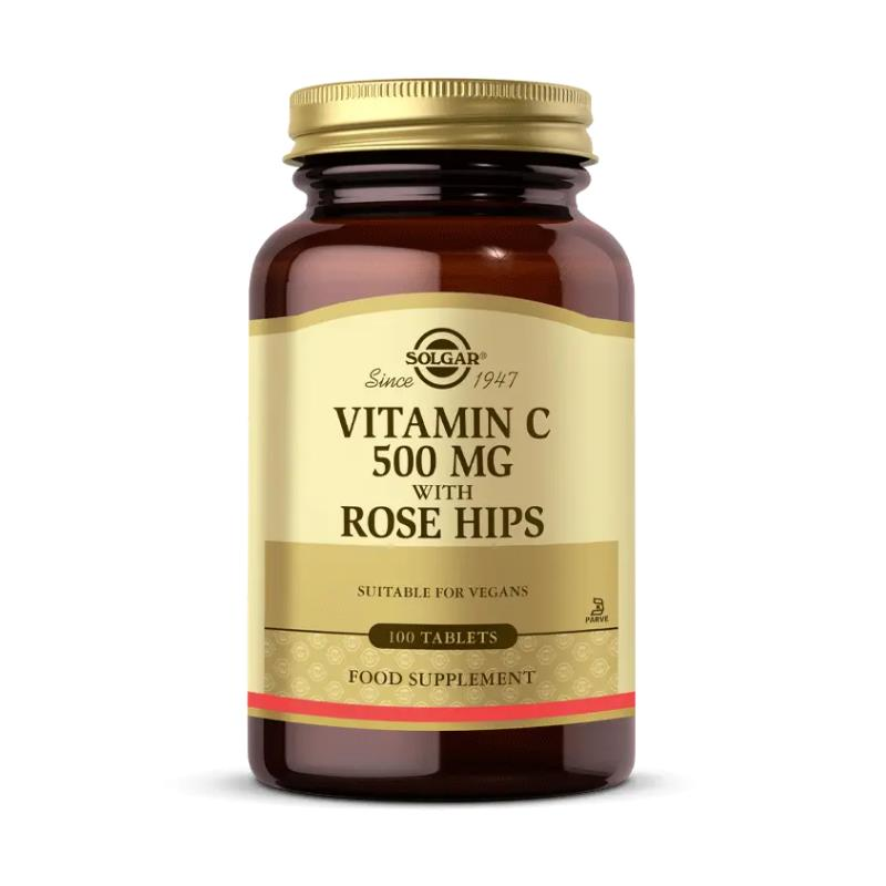 Solgar Vitamin C 500 mg with Rose Hips 100 Tablet -1