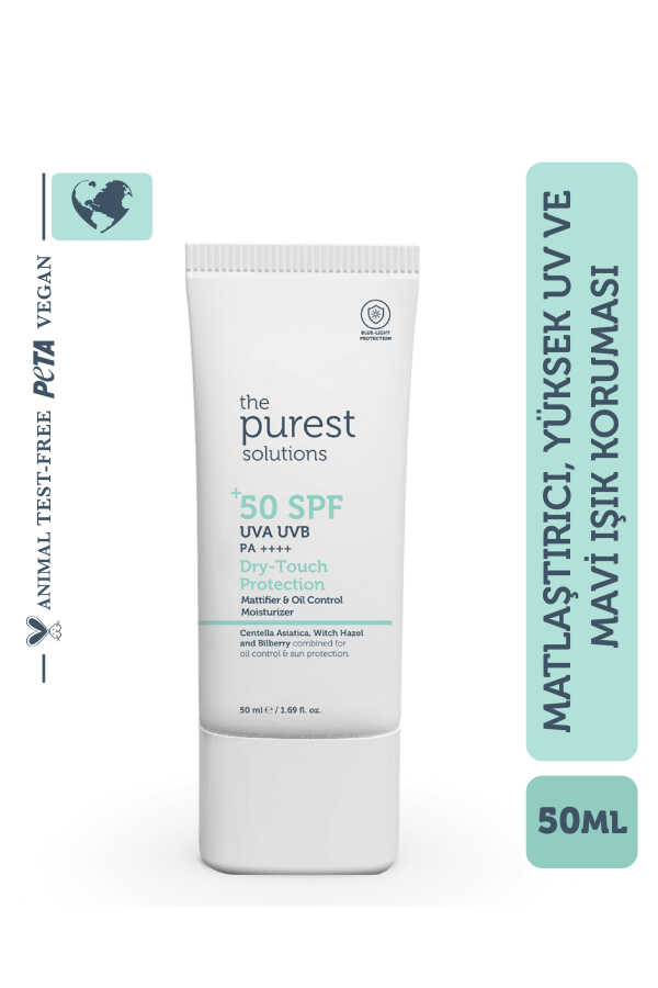 The Purest Solutions Yağlı Ciltler İçin Mat Bitişli SPF50+ Güneş Kremi 50 ml -1
