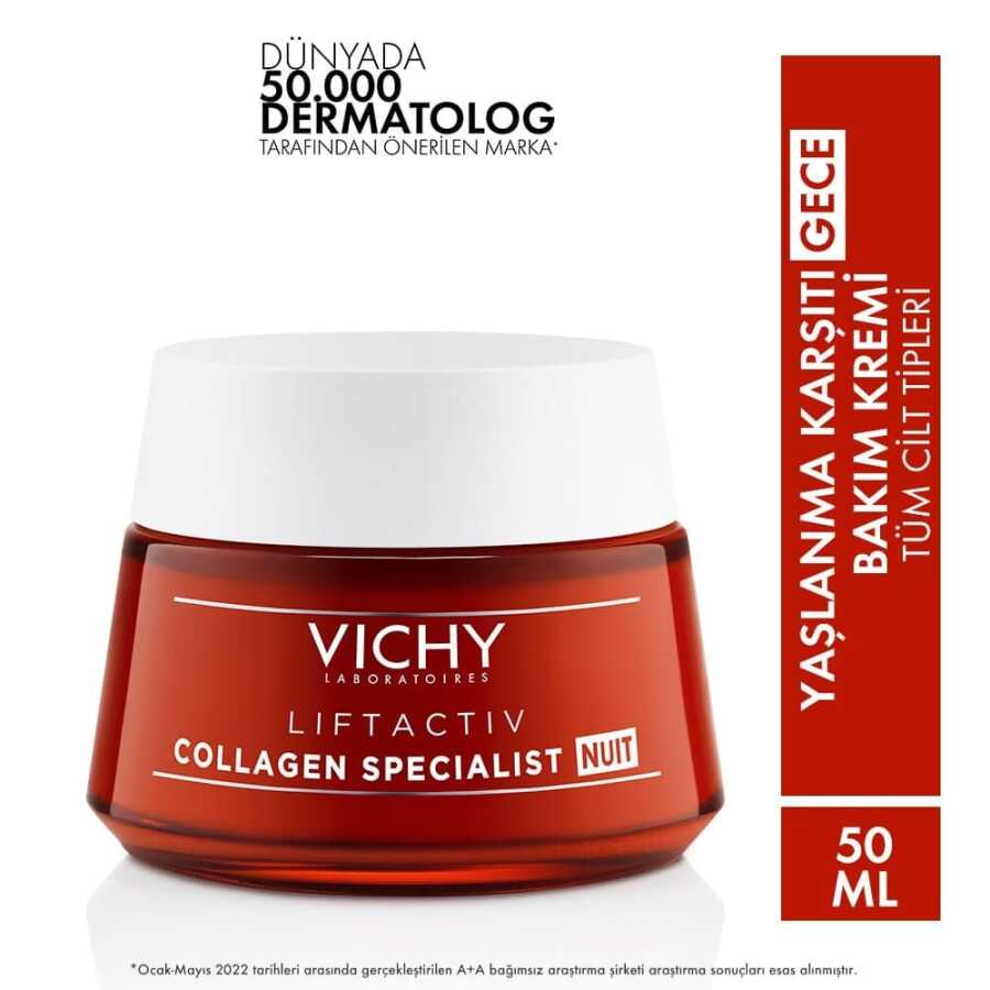 Vichy Liftactiv Collagen Specialist Yaşlanma Karşıtı Gece Bakım Kremi 50 ml -1