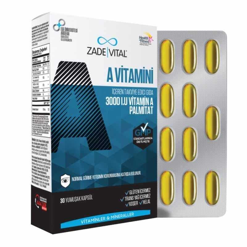 Zade Vital A Vitamini 30 Yumuşak Kapsül -1