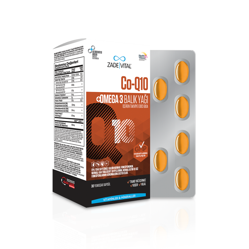 Zade Vital Co-Q10 Omega 3 Balık Yağı Blister 30 Kapsül -1