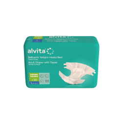 Alvita Tekstil Yüzey Belbantlı Yetişkin Hasta Bezi L Beden 30lu - Alvita