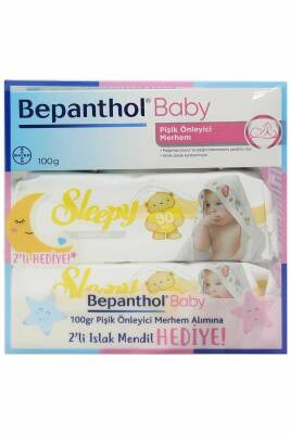 Bepanthol Baby Pişik Önleyici Merhem 100gr + Sleepy Sensitive Islak Havlu 90'lı 2 Adet - 1