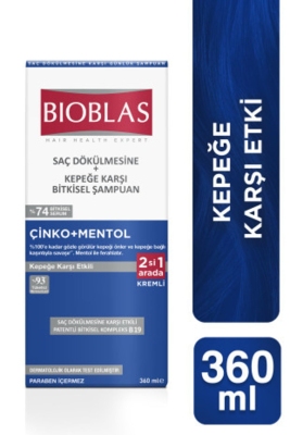 Bioblas 2’si 1 Arada Kepek Karşıtı Şampuan Mentol Ferahlığı 360 ml - 2