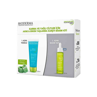 Bioderma Karma ve Yağlı Ciltlere Özel Erken Yaşlanma Karşıtı Bakım Kiti - 1