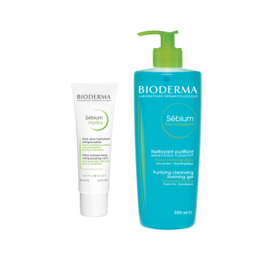 Bioderma Sebium Hydra Cream 40 ml + Sebium Yıkama Jel 500 ml - 1