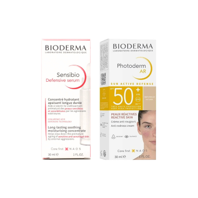 Bioderma Sensibio Defensive Serum 30 ml + Bioderma Photoderm AR Spf50+ Cream 30 ml - 1