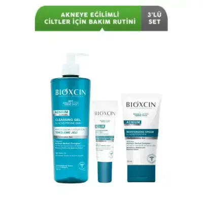 Bioxcin Acnium Akneye Eğilimli Ciltler için Bakım Rutini 3'lü Set - 1