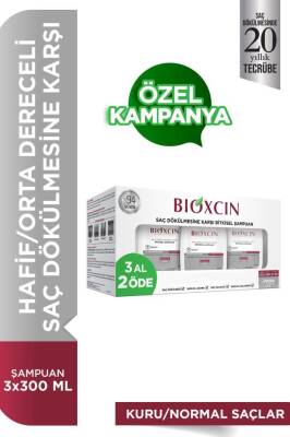 Bioxcin Genesis Kuru ve Normal Saçlar için Şampuan 3 x 300ml 3 AL 2 ÖDE - 1