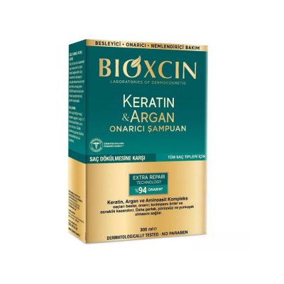 Bioxcin Keratin & Argan Onarıcı Şampuan 300 ml - Yıpranmış ve Hasar Görmüş Saçlar - 1
