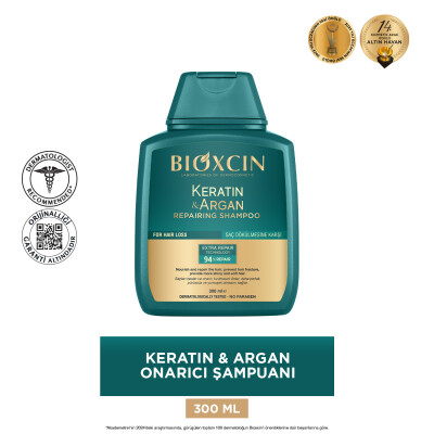 Bioxcin Keratin & Argan Onarıcı Şampuan 300 ml - Yıpranmış ve Hasar Görmüş Saçlar - 2