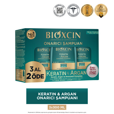 Bioxcin Keratin ve Argan Onarıcı Şampuan 300 ml - 3 AL 2 ÖDE - 8