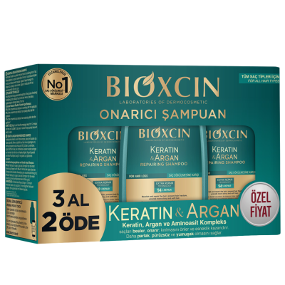 Bioxcin Keratin ve Argan Onarıcı Şampuan 300 ml - 3 AL 2 ÖDE - 1