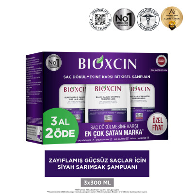 Bioxcin Saç Dökülmesine Karşı Siyah Sarımsak Şampuanı 300 ml 3 al 2 öde - 10
