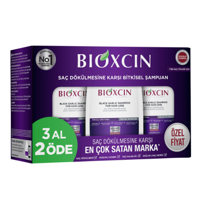 Bioxcin Saç Dökülmesine Karşı Siyah Sarımsak Şampuanı 300 ml 3 al 2 öde - 1