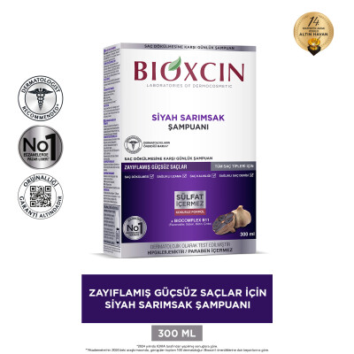 Bioxcin Saç Dökülmesine Karşı Siyah Sarımsak Şampuanı 300 ml - 10