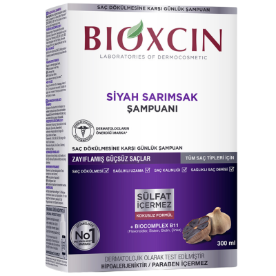 Bioxcin Saç Dökülmesine Karşı Siyah Sarımsak Şampuanı 300 ml - 1