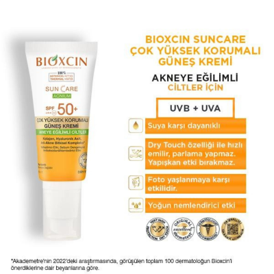 Bioxcin Sun Care Akneye Eğilimli Ciltler Için SPF 50+ Güneş Kremi 50 ml - 3