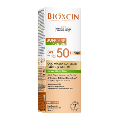 Bioxcin Sun Care Çok Yüksek Korumalı Akneli Ciltler Için Renkli Güneş Kremi Spf 50+ 50 ml - 1
