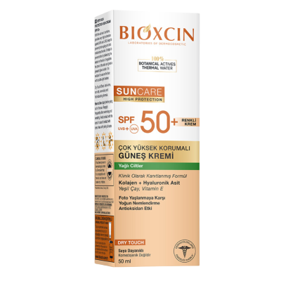 Bioxcin Sun Care Çok Yüksek Korumalı Yağlı Ciltler Için Renkli Güneş Kremi Spf 50+ 50 ml - 1