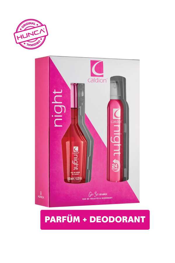 Caldion Night 150 ml Deo Sprey + 100 ml Kadın Parfüm Seti -1
