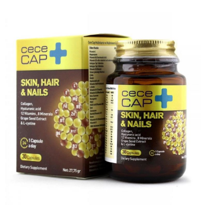 CeceCap Skin,Hair&Nails Cilt ,Saç ve Tırnak Takviye Edici Gıda 30 Kapsül - 1