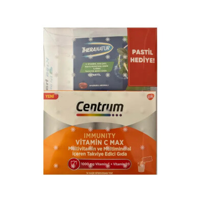 Centrum İmmunity Cmax 14 Saşe + Theranatur Ahududu Aromalı 16 Pastil Avantajlı Paket - 1