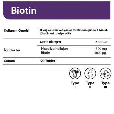 Collagen Forte Biotin 5000 mg 90 Tablet - 3