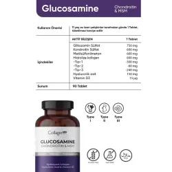 Collagen Forte Platinum Glucosamine Chondroitin & MSM 1500 mg 90 Tablet - 3