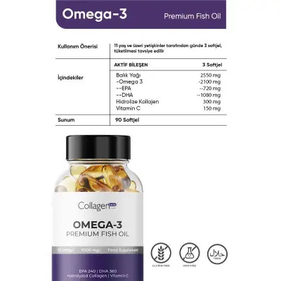 Collagen Forte Premium Omega 3 1000 mg 90 Softgel - 3